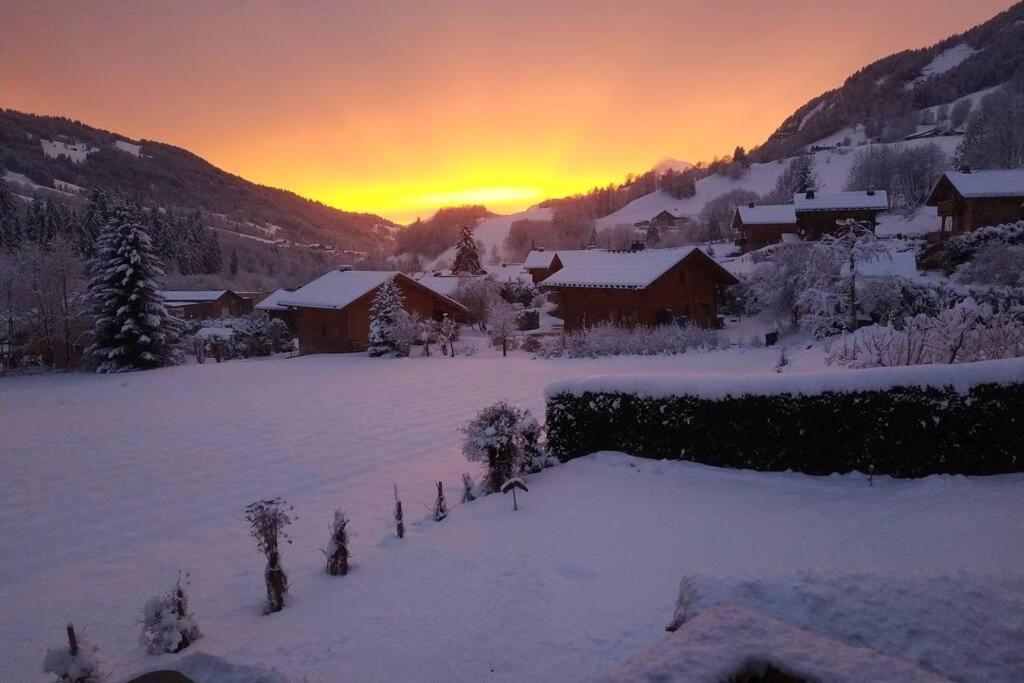 A4 Km De Megeve Tres Joli Studio Avec Jacuzzi ,Vue Sur Les Montagnes Au Calme Праз-Сур-Арлы Экстерьер фото